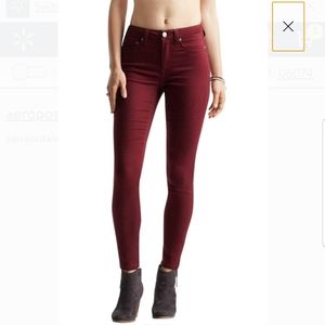 Aeropostale cranberry high waisted jeggings